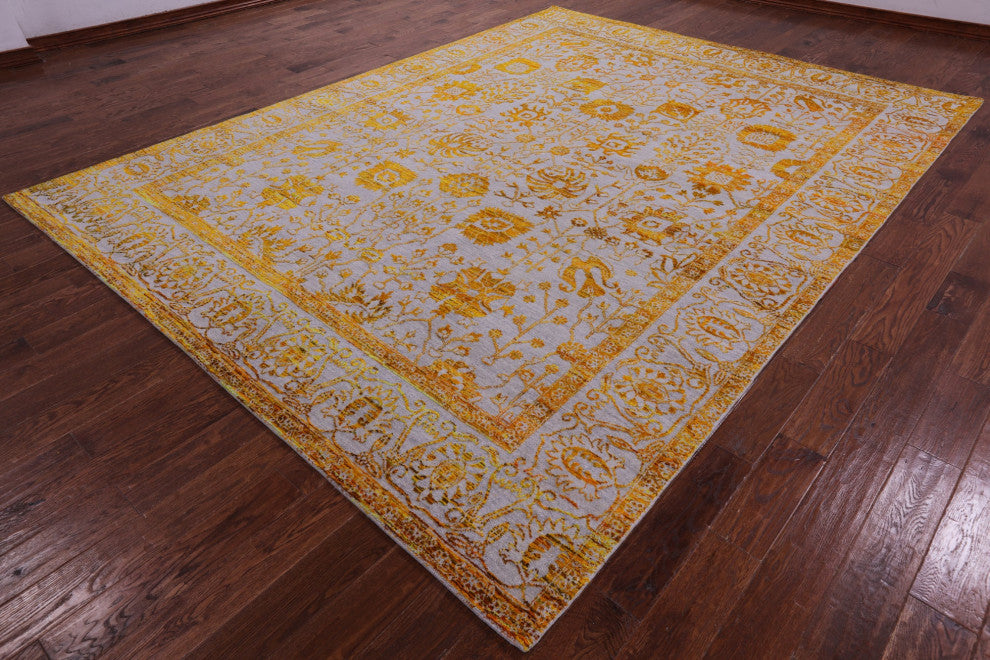 Persian Hand-Knotted Wool & Silk Rug 9' 0" X 11' 11" - Q15809