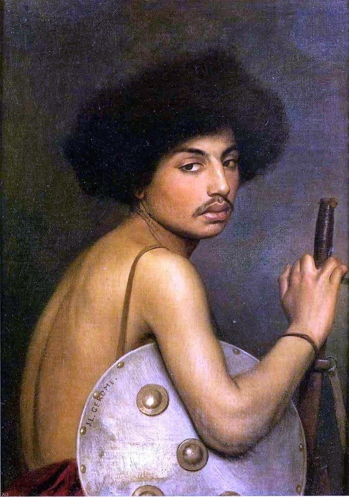 Jean-Leon Gerome Bishari Bust of a Warrior, Gallery Wrapped Canvas, 18"x27"