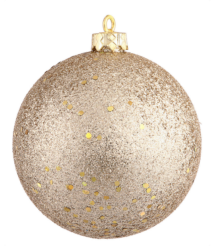 Vickerman 12" Champagne Sequin Ball Ornament