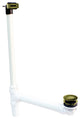 Westbrass Low Profile Sch. 40 PVC Tub Waste, ADA Approved Tip-Toe Drain, Polished Brass