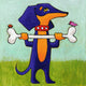 Marmont Hill, "Give a Dog a Bone" by Janet Nelson Print on Wrapped Canvas, 24x24