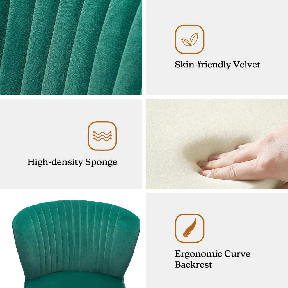 Velvet Accent Dining Chair, Green