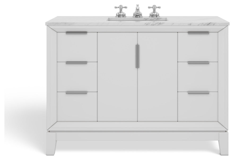 The Ezra Bathroom Vanity, Pure White, 48", Single Sink, Freestanding