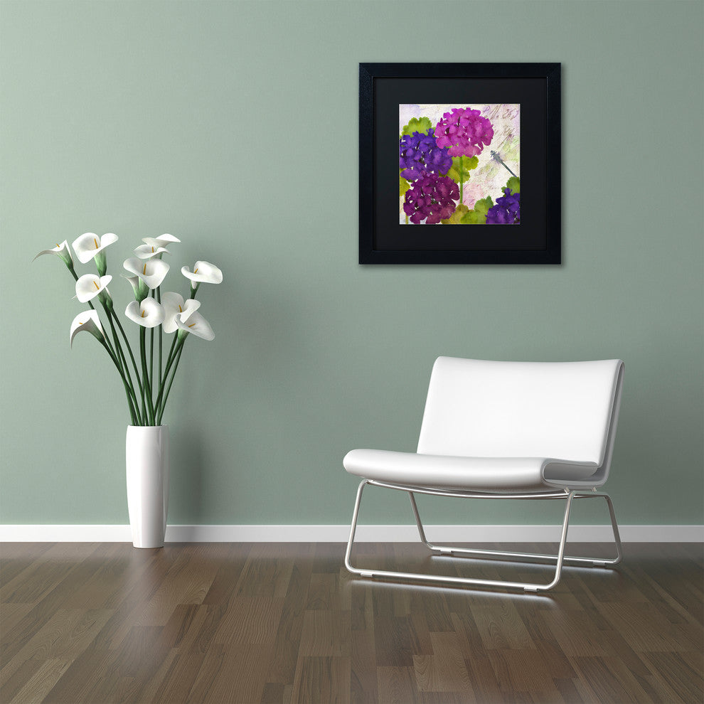 Color Bakery 'Gaia II' Art, Black Frame, Black Mat, 11"x11"