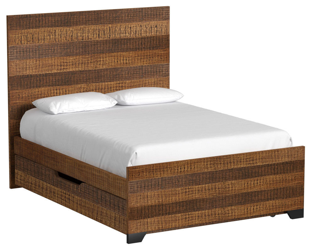 Urban Rustic Wood Complete Bed, Brushed Wheat, Full