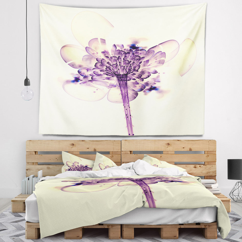 Fractal Flower Light Pink Floral Wall Tapestry, 39"x32"