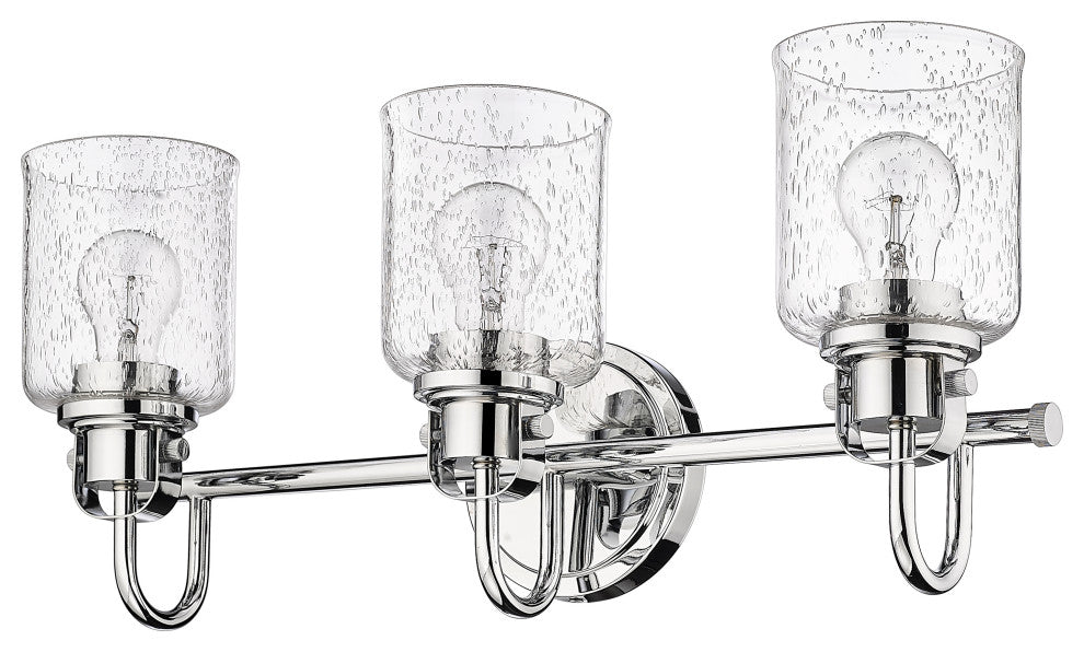 Zlite 340-3V-CH 3-Light Vanity, Clear Seeded