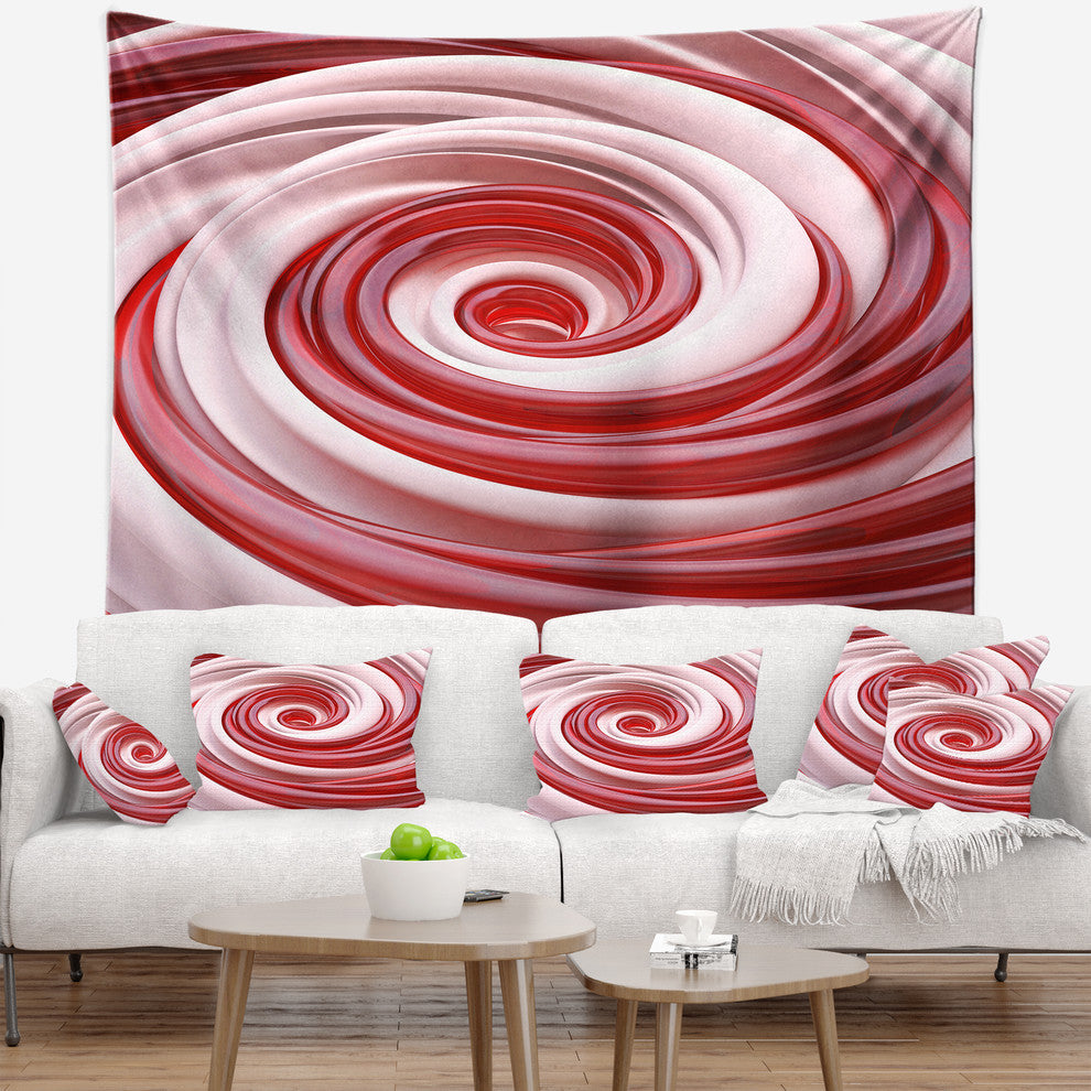 Beautiful Candy Cane Spiral Abstract Wall Tapestry, 60"x50"