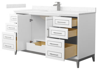 Marlena 60" Single Vanity, Cultured Top, Nickel Trim
