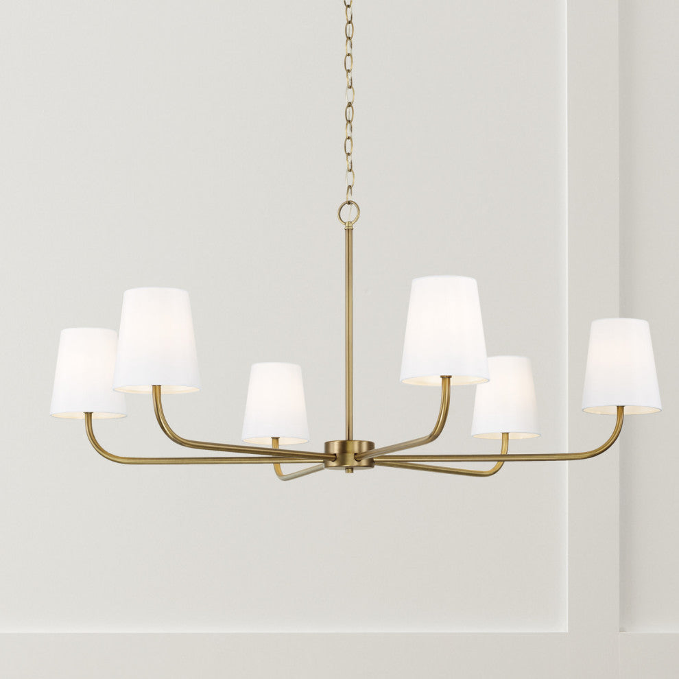 Capital Lighting 449461-706 Brody 6 Light 47"W Chandelier - Aged Brass