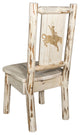 Montana Collection Side Chair Bear Design, Ready to Finish, Bronc Design, Lacque