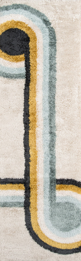 Retro Blue Rug, 2'3"x7'6" Runner