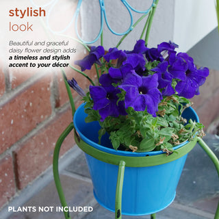 Blue Flower Planter Stand
