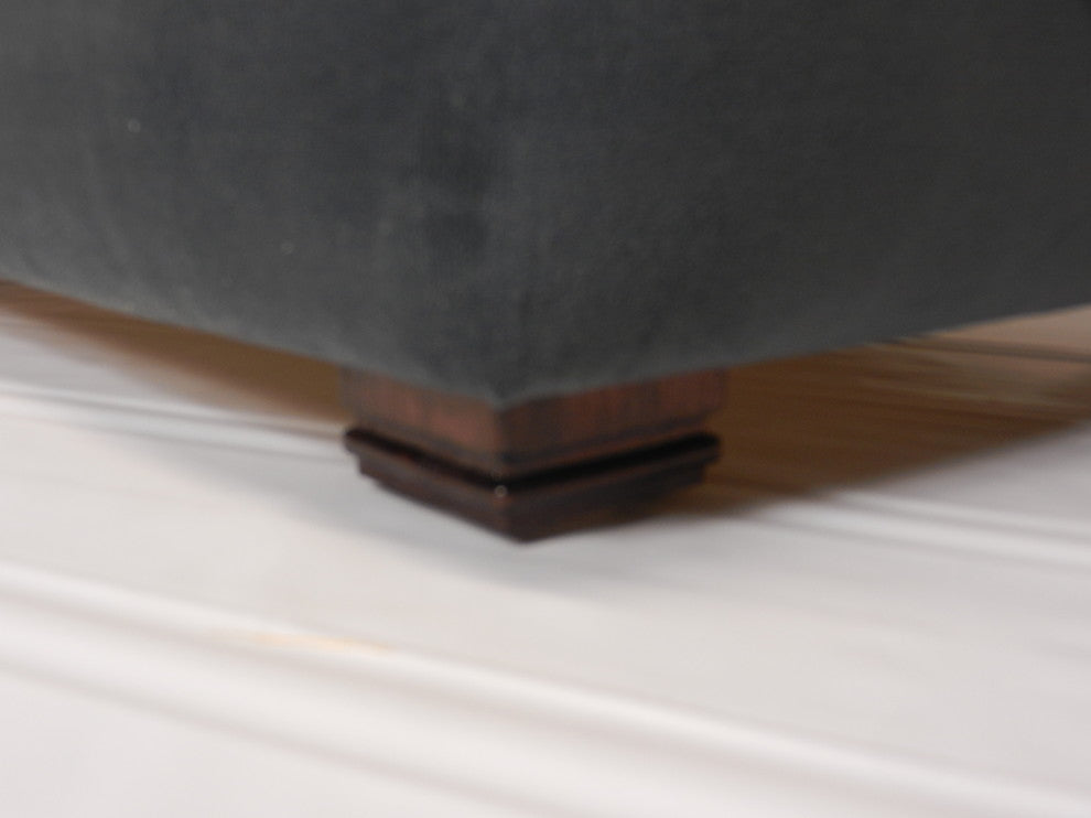 Grand Deco Tufted Suede Footstool - Available in 7 colors, Black