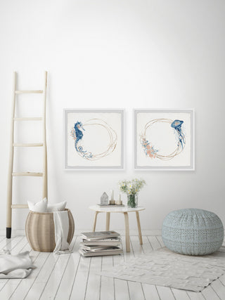 Oceanic Wildlife Diptych, 2-Piece Set, 32x32 Panels