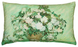 Pillow Decor - Van Gogh Vase with Pink Roses Throw Pillow