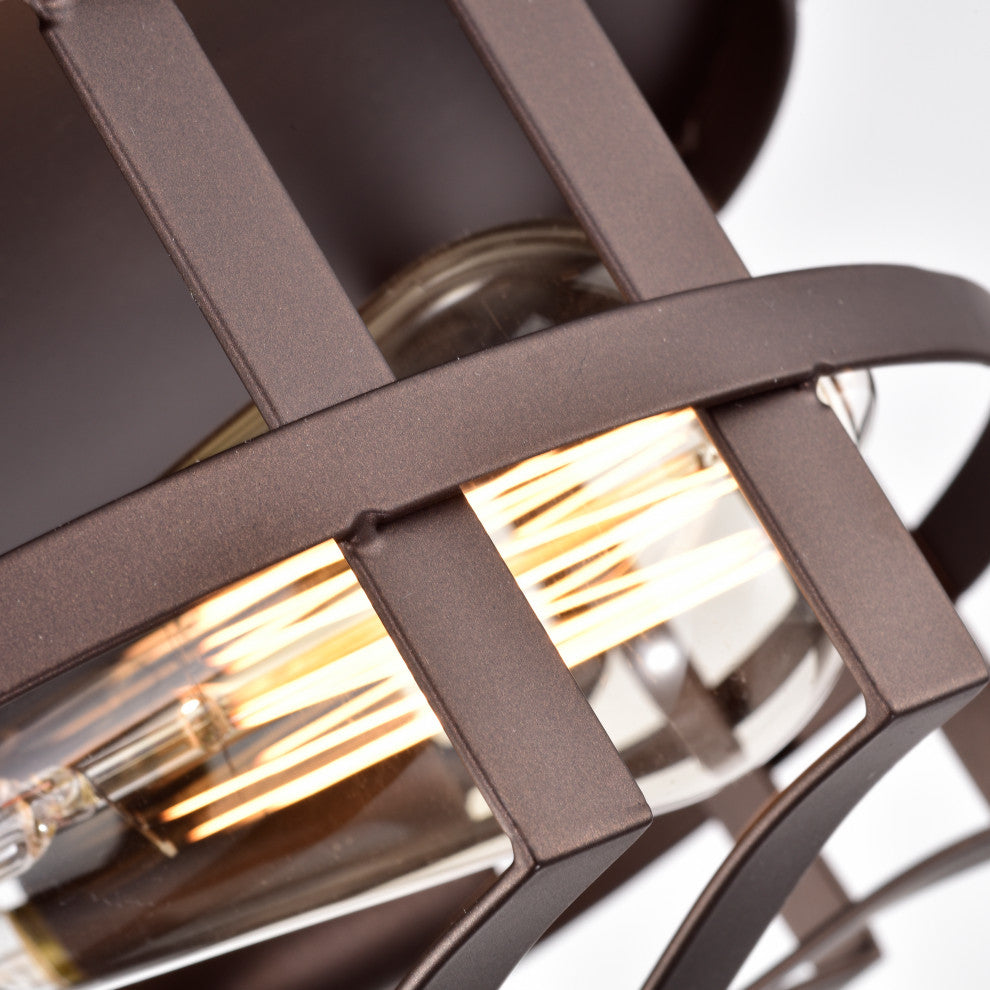 Chloe Lighting Ironclad Industrial 2-Light Oil Rubbed Bronze Ceiling Flush Mount