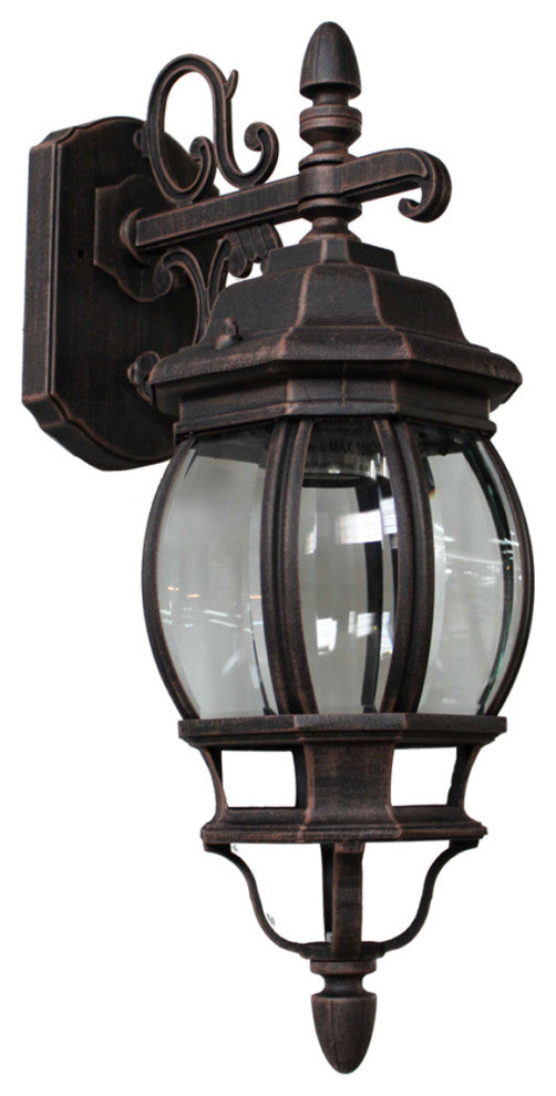 Classico Outdoor Wall Light in Rust with Clear Glass