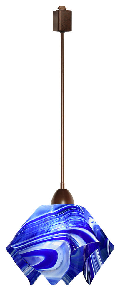 Jezebel Radiance Flame Track Light, Small, Cobalt Blue and White