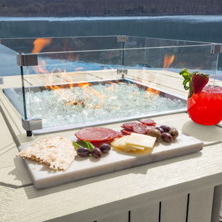 Oasis 40" Fire Pit Table, Whitewash