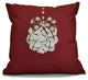 Jingle Bells Pillow, Cranberry, 18"x18"