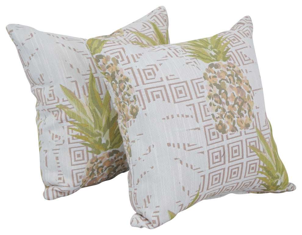 17" Jacquard Throw Pillows With Inserts, Set of 2, Zeena Blush