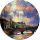 Fabulous Paris City Watercolor, Photography Round Metal Wall Art, 11"