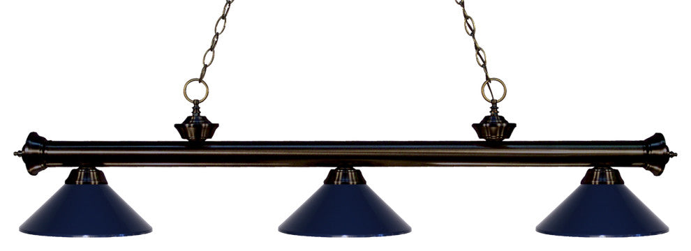 Zlite 200-3BRZ-MNB 3-Light Billiard Light, Navy Blue