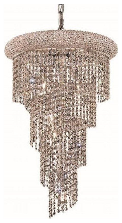 Elegant Lighting Spiral 16" 8 Light Royal Crystal Chandelier