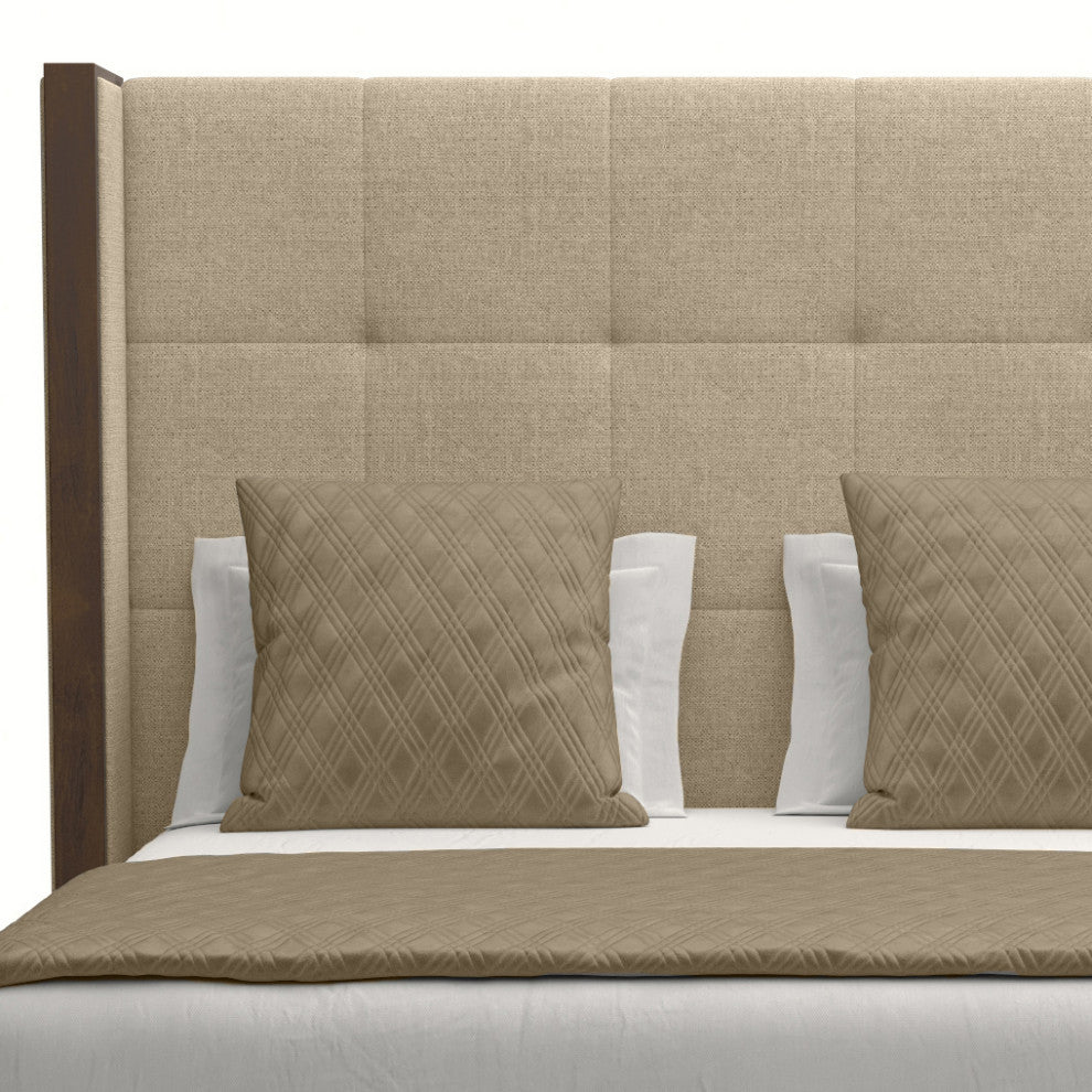 Nativa Interiors Irenne Tufted Bed, Flax, King, Medium 67"