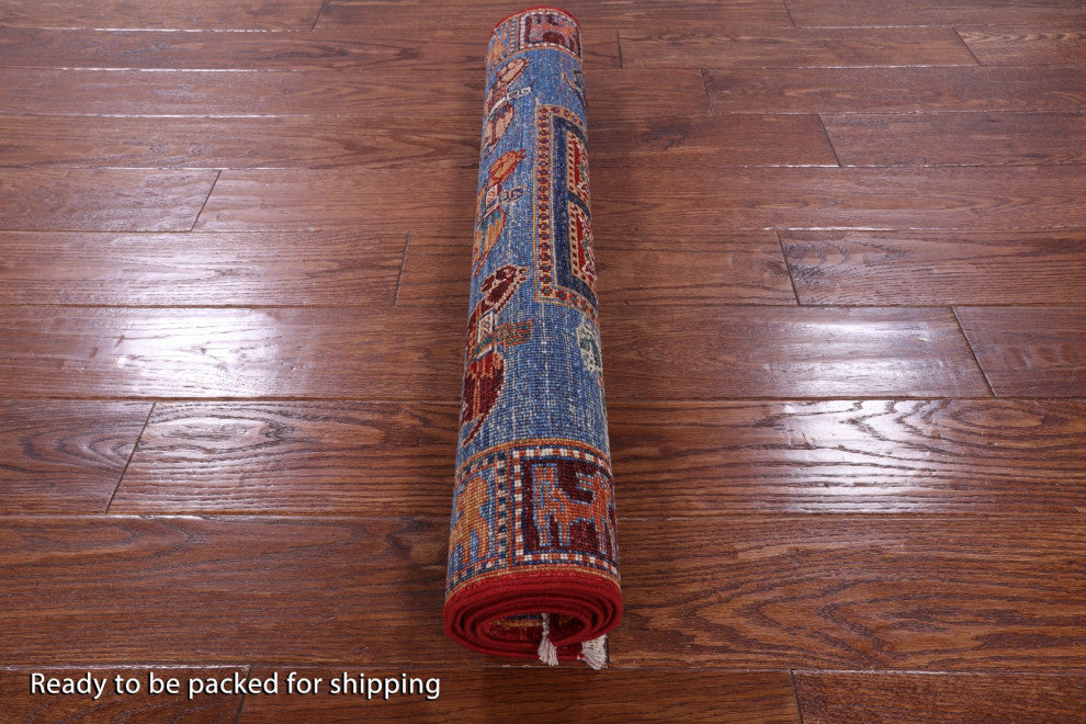 2' 9" X 3' 11" Antiqued Pazyryk Historical Design Handmade Rug Q10878