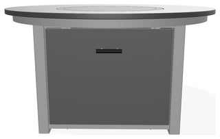 42" Marine Grade Fire Table with Propane Shelf, Graphite/Graphite