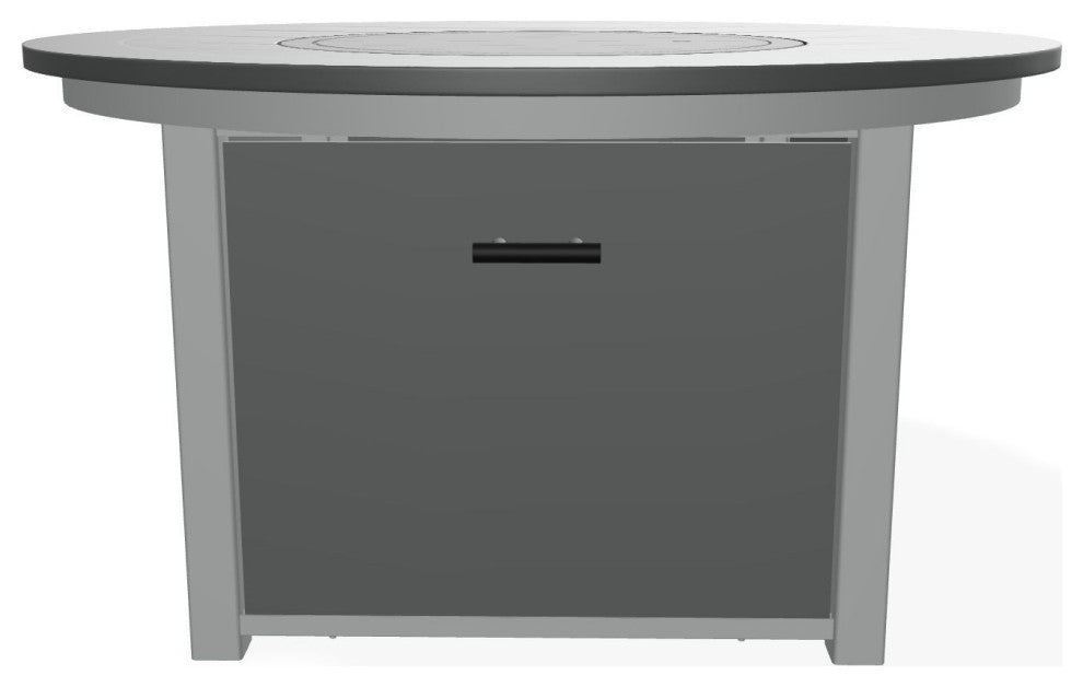 42" Marine Grade Fire Table with Propane Shelf, Graphite/Graphite