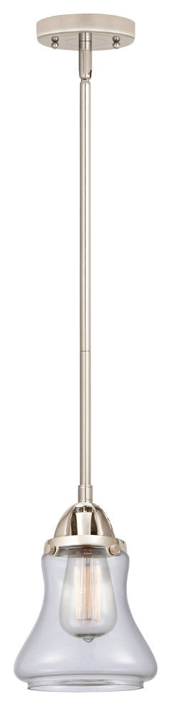 Bellmont Mini Pendant, Polished Nickel, Clear, Clear