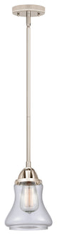 Bellmont Mini Pendant, Polished Nickel, Clear, Clear