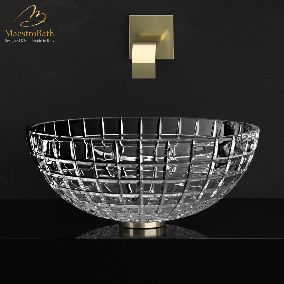 De Medici Luxor Crystal Round Modern Vessel Sink