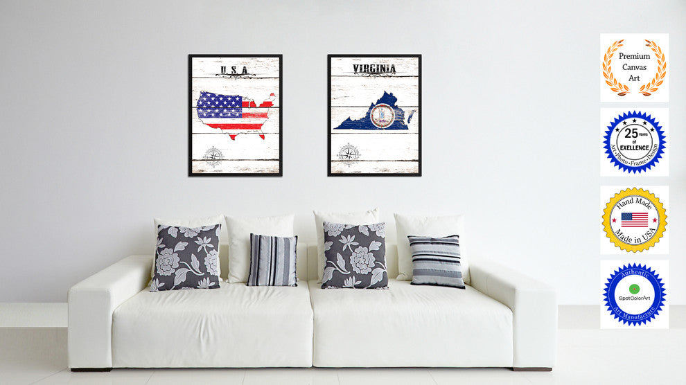 Virginia State Flag Canvas, 22"x29"