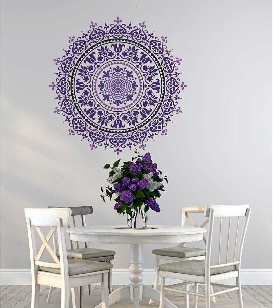 Mandala Stencil Prosperity, Trendy, Easy DIY Wall Stencils For Home Decor, 24"