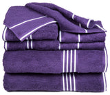 Lavish Home Rio 8-Piece Cotton Towel Set, Eggplant