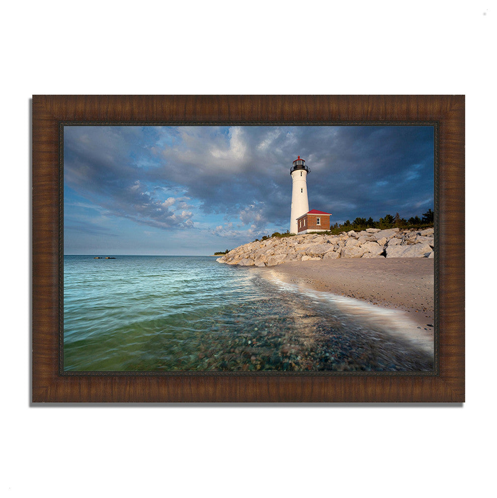 42" White Light House With Ocean 4 Framed Wall Art