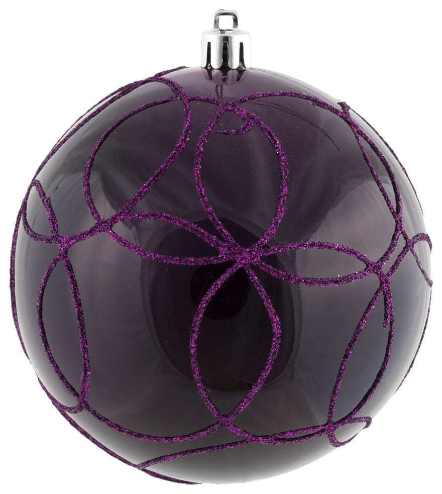 Vickerman N182426D 4" Plum Candy Finish Ornament With Circle Glitter