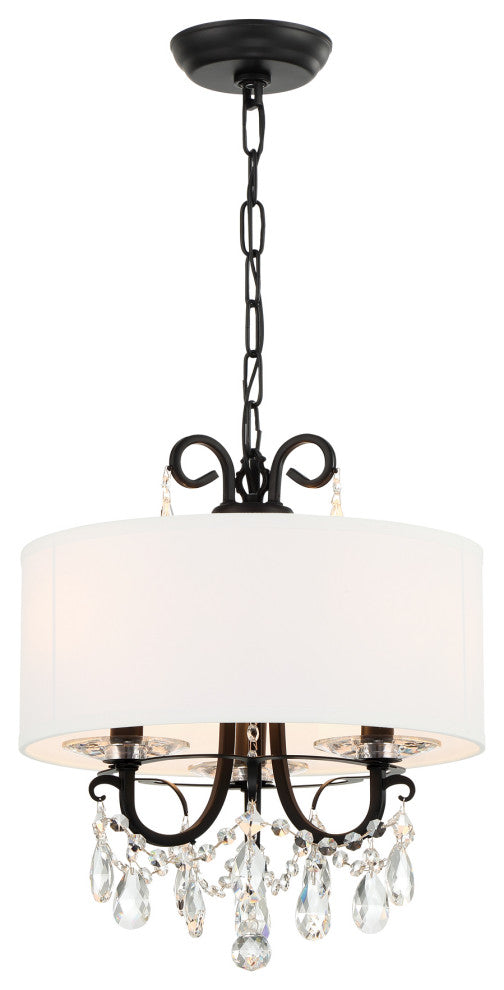 Othello 3 Light Matte Black Mini Chandelier
