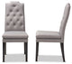 Dylin Modern and ContemporaryGray Button Tufted Wood Dining Chair Set of 2