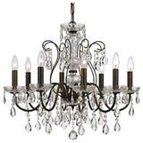 Butler 8 Light Chandelier in English Bronze with Hand Cut Crystal