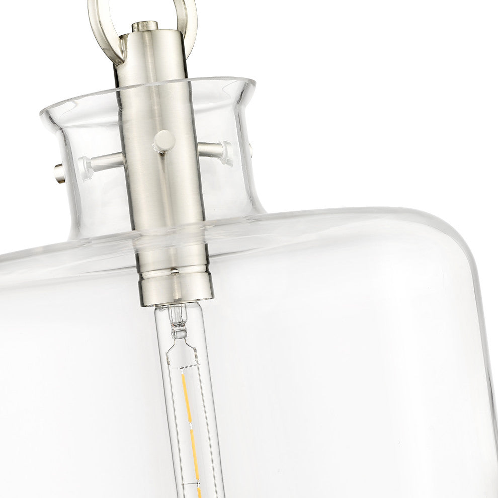 1 Light 14.2 in. Brushed Nickel Pendant