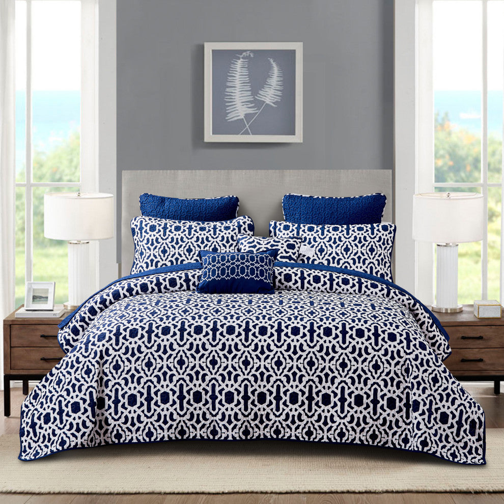 Montgomery Quilted 7 Piece Bed Spread Set, Montgomery, Queen