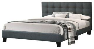 Charcoal Fabric Upholstered Bed, Queen