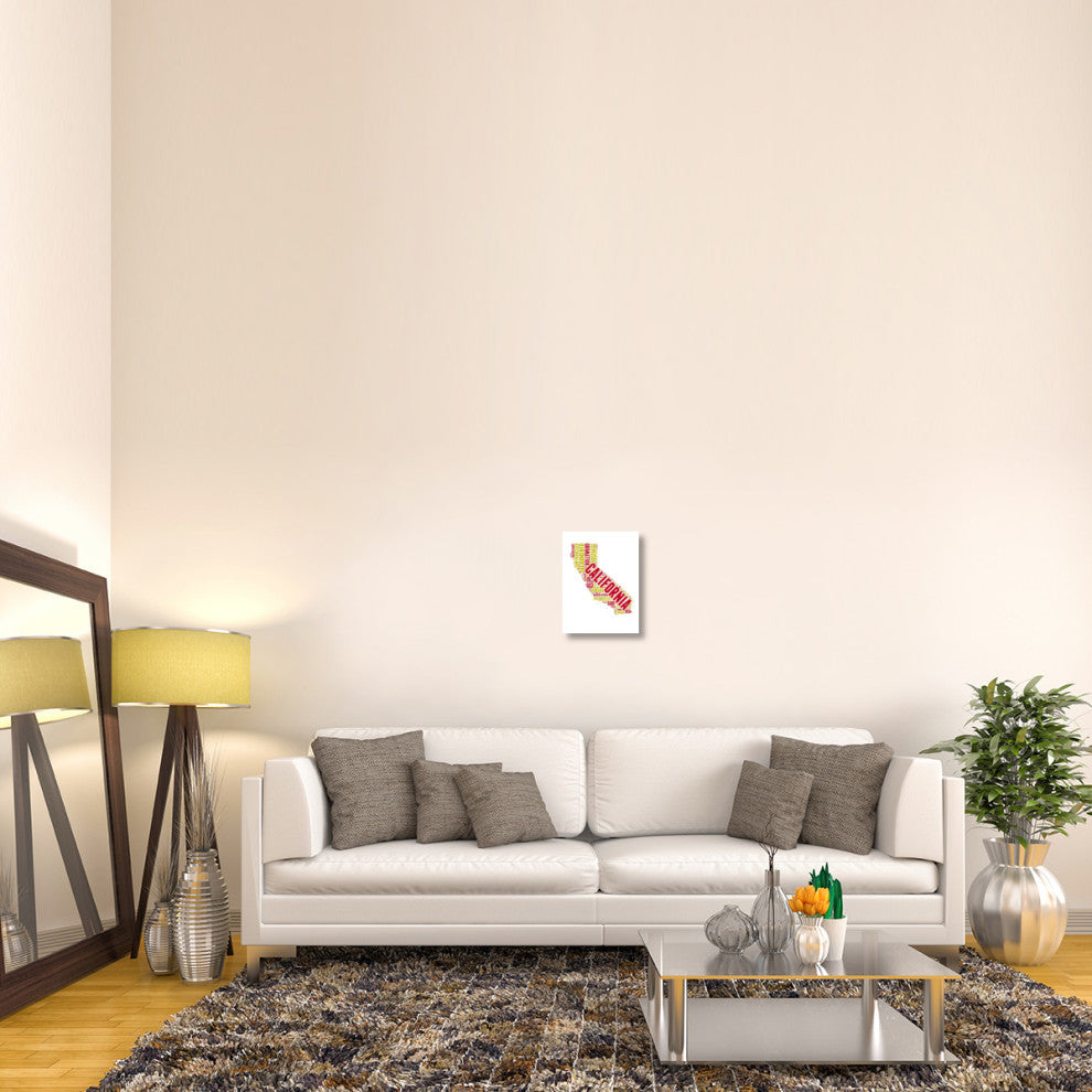 "California Word Cloud Map" Fine Art Print