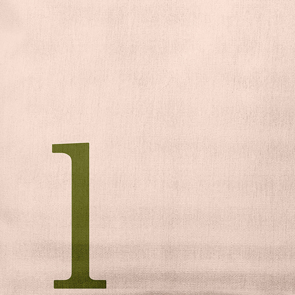 20" x 20" Modern Monogram Indoor/Outdoor Polyester Throw Pillow, Olive