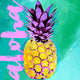Marmont Hill, "Pineapple Aloha" by Rick Martin Painting on Wrapped Canvas, 48x48